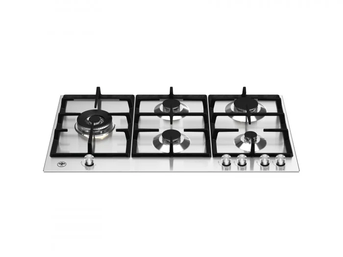 Ⓜ️🔵🔵🔵 LA GERMANIA P905LLAGX - Piano Cottura a Gas, Acciaio Inox, 5 Fuochi, Dual Wok Laterale, Serie Futura, 90 cm, Incasso