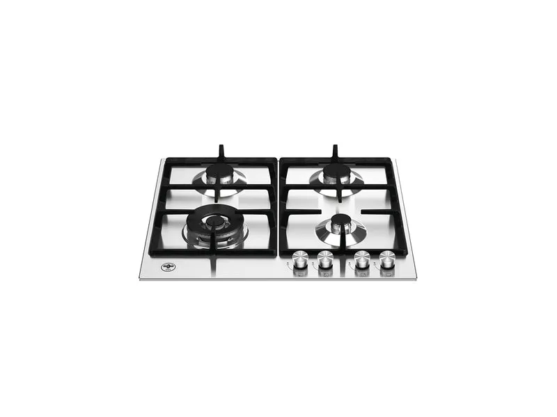 Ⓜ️🔵🔵🔵 LA GERMANIA P604LLAGX - Piano Cottura a Gas, Acciaio Inox, 4 Fuochi, Bruciatore Wok Laterale, 60 cm, Serie Futura, Incasso