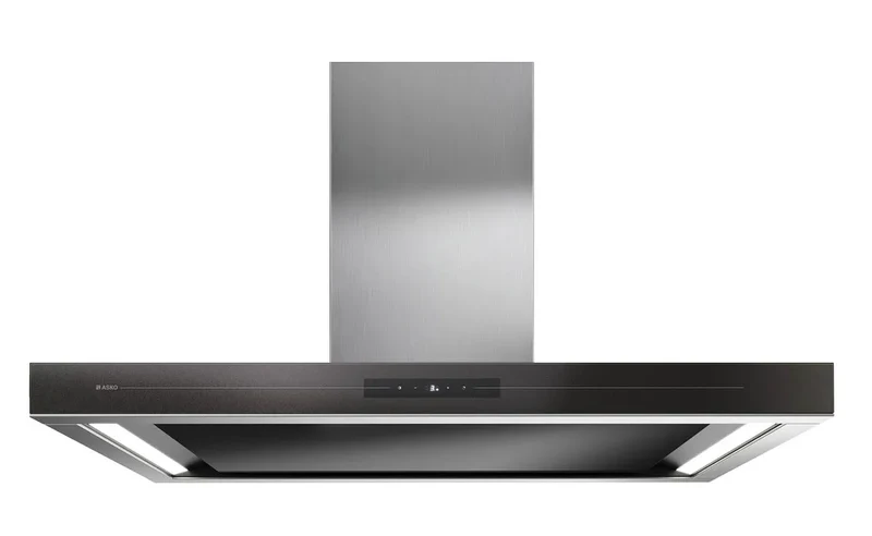 Ⓜ️🔵🔵🔵 Asko CI 41238 G - Cappa a Isola, Serie Elements, Vetro nero perlato Soft Black, 120 cm, Nuova Classe A