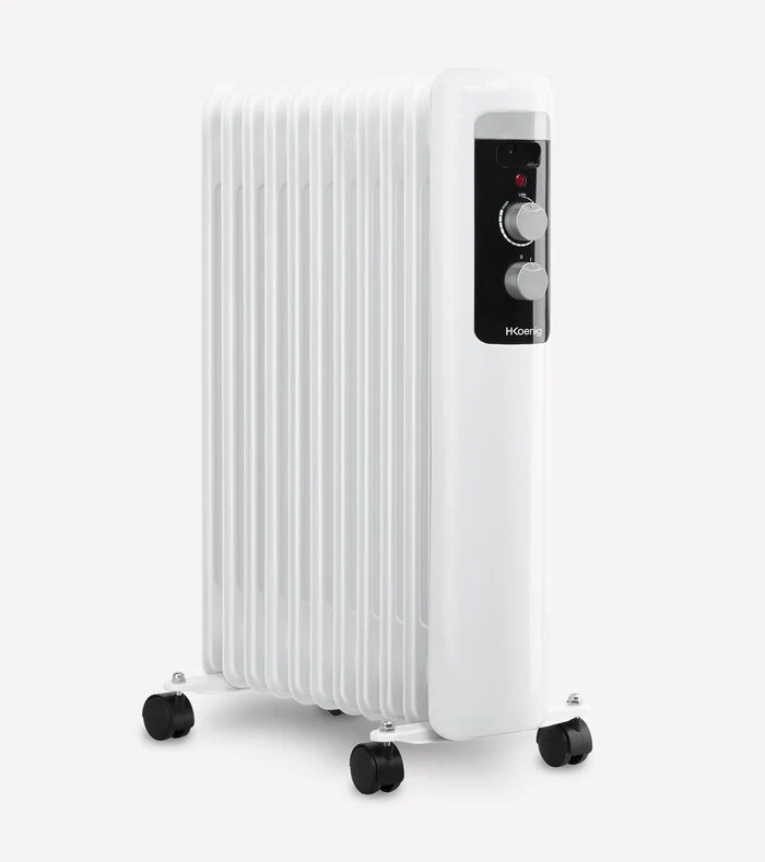 Ⓜ️🔵🔵🔵 H.Koenig WARM110 - Termosifone ad olio, Radiatore portatile a BASSISSIMO CONSUMO ENERGETICO, riscalda 25 metri cubi
