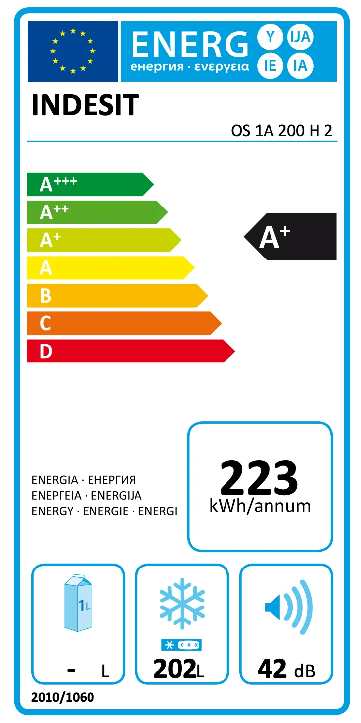 Ⓜ️🔵🔵🔵 Indesit OS 1A 200 H 2 - Congelatore orizzontale, libera installazione, bianco, 207 litri, Classe A+