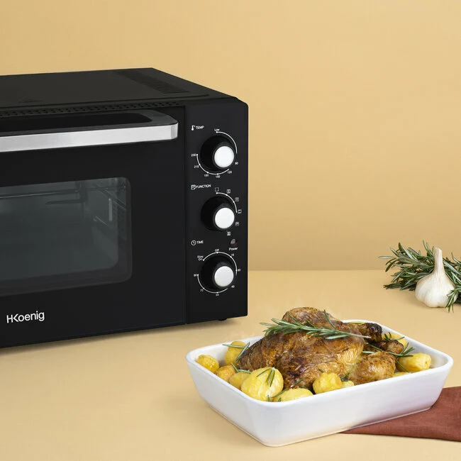 Ⓜ️🔵🔵🔵 H.Koenig FO42 - Forno elettrico, 42 litri, girarrosto, doppi vetri, 2000W, accessori inclusi