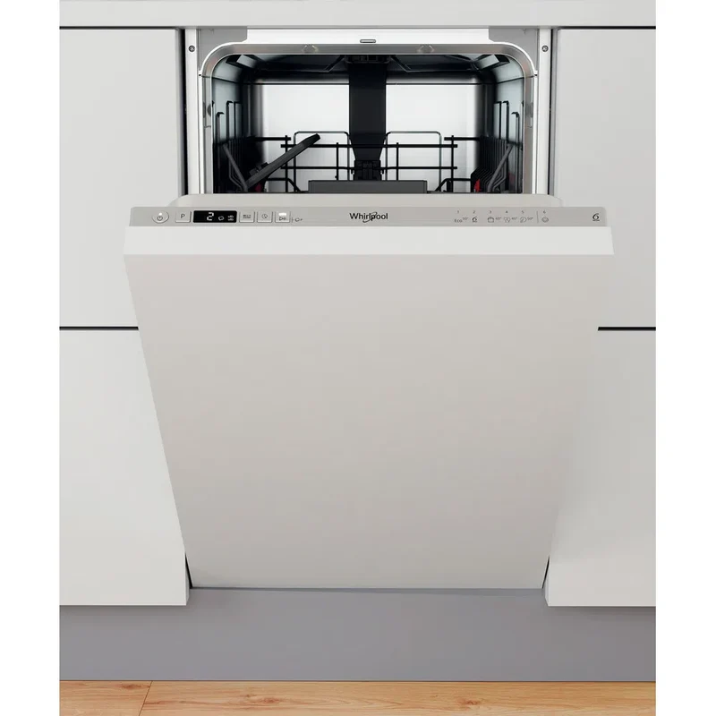 Ⓜ️🔵🔵🔵👌 Whirlpool WSIC 3M27 - Lavastoviglie SLIM incasso 45cm, colore ARGENTO, 10 coperti, Nuova classe E