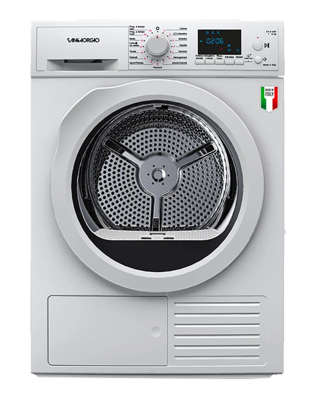 Ⓜ️🔵🔵🔵👌 SanGiorgio SDR8P - Asciugatrice 8 kg, MADE IN ITALY, tecnologia a pompa di calore, Classe A++