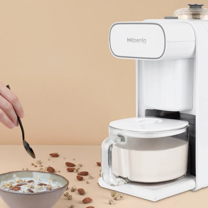 Ⓜ️🔵🔵🔵 H.Koenig NATY210 - Produttore di latte vegetale, CON RICETTARIO, SENZA BPA, lavabile in lavastoviglie, puoi usare soia, avena, riso, noci, semi o frutta secca!