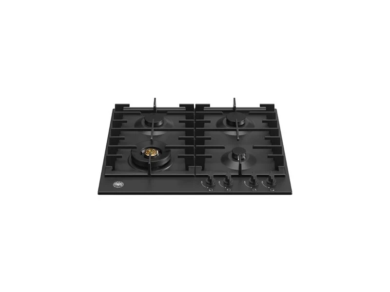 Ⓜ️🔵🔵🔵 BERTAZZONI P604LMODNE - Piano Cottura a Gas, 60 cm, 4 Fuochi, Nero Opaco, Serie Modern, Wok