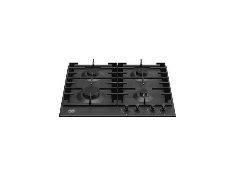 Ⓜ️🔵🔵🔵 BERTAZZONI P604MODNE - Piano Cottura a Gas, 60 cm, 4 Fuochi, Nero Opaco, Serie Modern, Griglie in ghisa