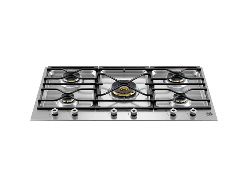 Ⓜ️🔵🔵🔵 BERTAZZONI PM36500X - Piano Cottura, 90 cm, a Segmenti, Acciaio Inox, Serie Professional, Dual Wok Centrale