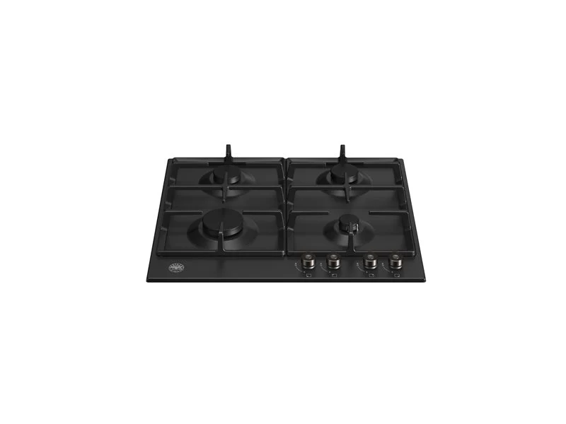 Ⓜ️🔵🔵🔵 BERTAZZONI P604PRONE - Piano Cottura a Gas, 60 cm, Nero Opaco, Serie Professional, 4 Fuochi, Griglie in ghisa