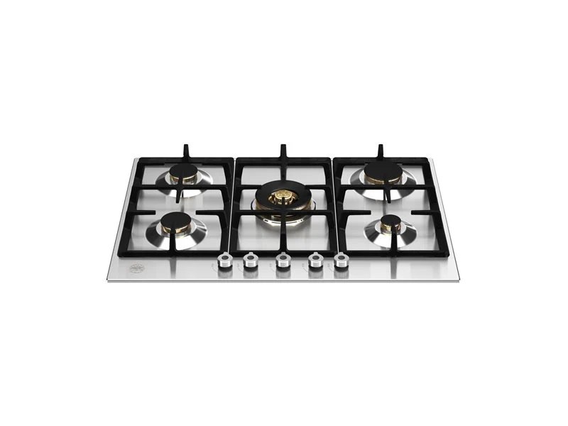 Ⓜ️🔵🔵🔵 BERTAZZONI P755CPROX - Piano Cottura a Gas, 75 cm, Acciaio Inox, Serie Professional, Wok centrale