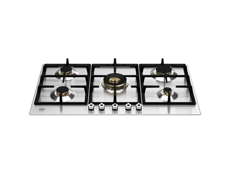 Ⓜ️🔵🔵🔵 BERTAZZONI P905CPROX - Piano Cottura a Gas, 90 cm, Acciaio Inox, Serie Professional, Dual Wok Centrale