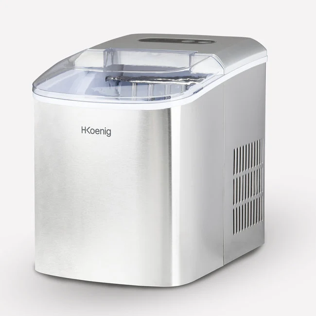 Ⓜ️🔵🔵🔵 H.Koenig KB14 - Macchina per il ghiaccio, CORPO INOX, coperchio trasparente