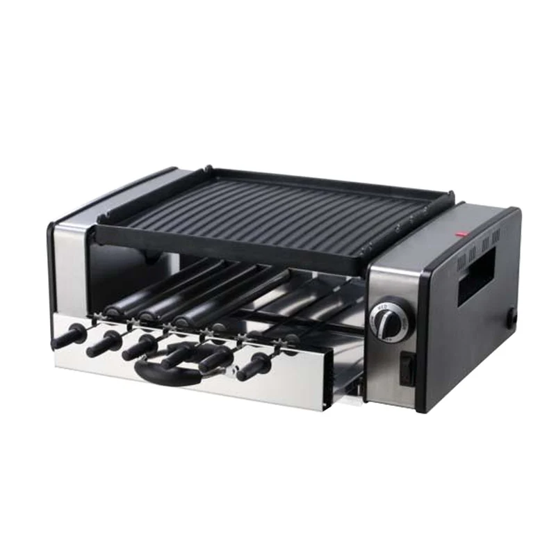 Ⓜ️🔵🔵🔵 H.Koenig GB316 - Griglia 3 in 1 in ACCIAIO INOX: BARBECUE + SPEDINI + HOT-DOG