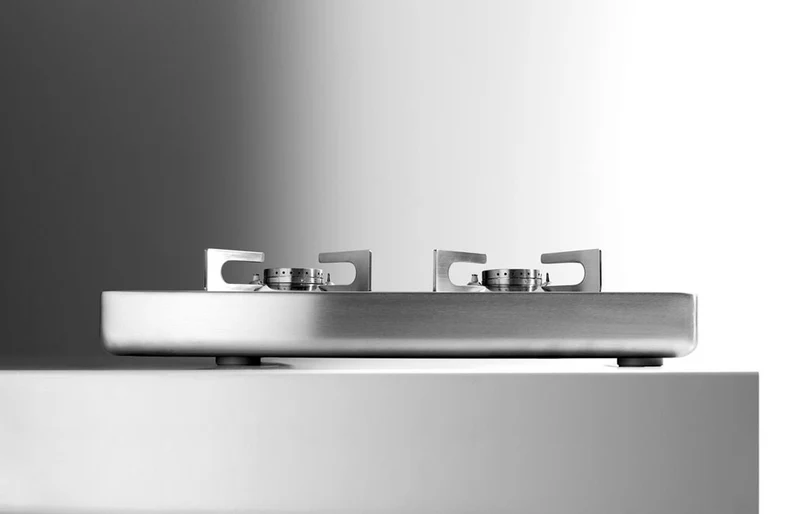 Ⓜ️🔵🔵🔵 Alpes A 538/2GR - Piano cottura da appoggio, 2 fuochi gas ridotti, acciaio inox, profondità 50cm
