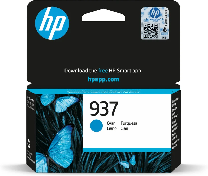 HP 937 Cartuccia Inchiostro Originale Ciano per OfficeJet Pro 800 Pagine