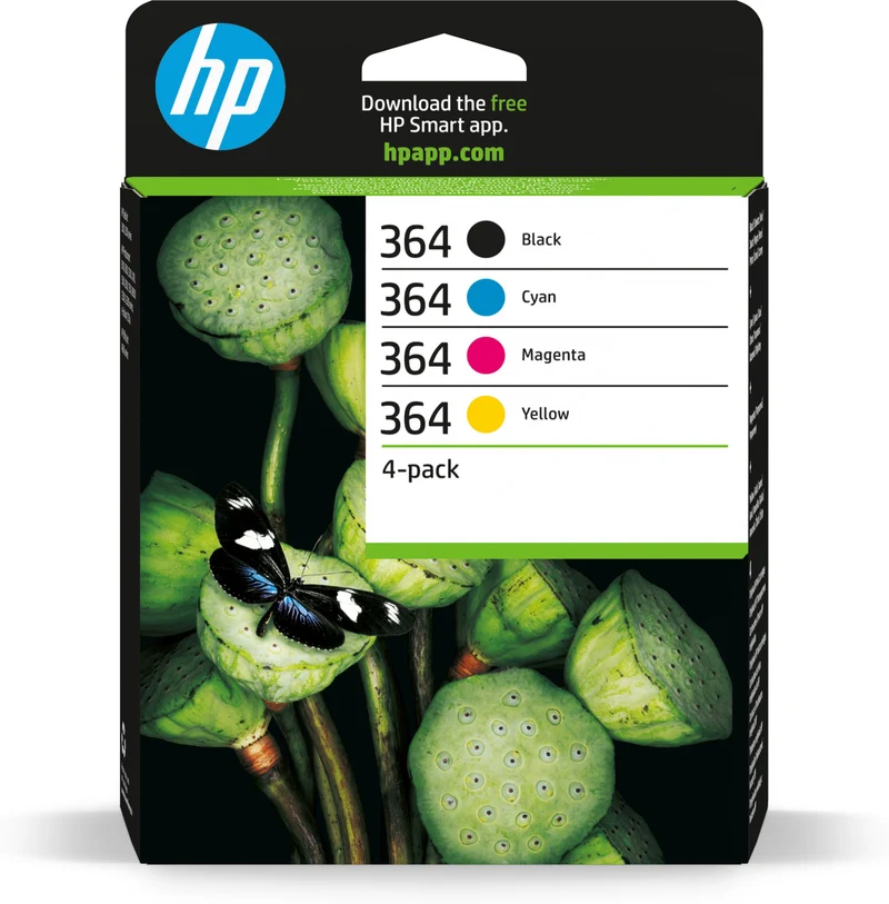 HP Cartucce Inchiostro 364 Originali Set 4 Colori Resa Standard per Stampanti HP