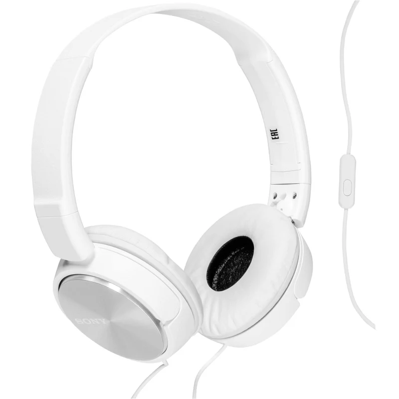 Sony MDR-ZX310AP Cuffie On-Ear con Microfono Bianche Pieghevoli Leggere Imbottite