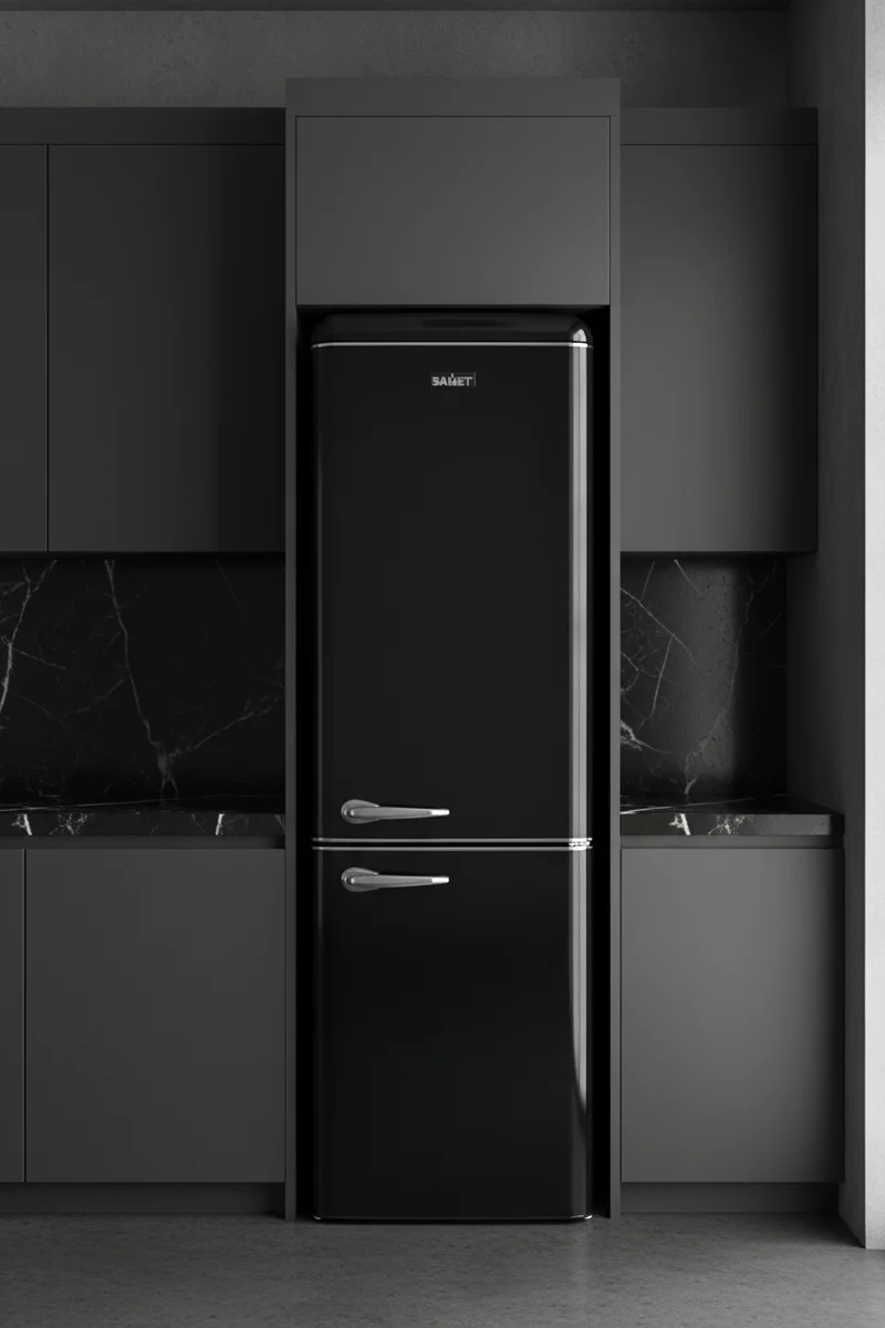 Frigorifero Samet Combinato Retro Vintage Nero BCD-258VX