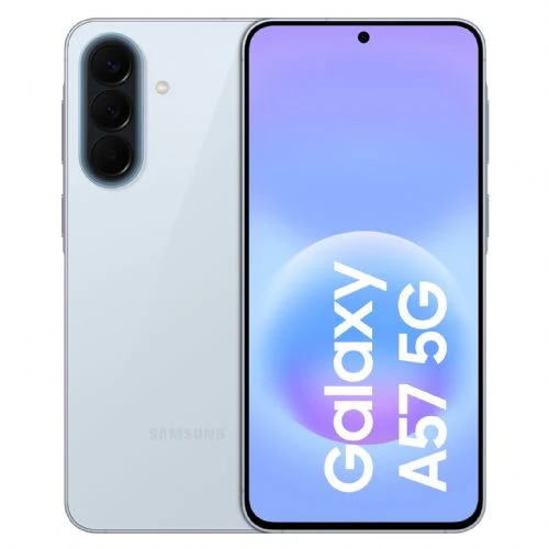 Smartphone Samsung Galaxy A57 5G 8GB RAM 256GB, 6.7" FHD+ 120Hz, tripla fotocamera 50MP, IP68, splendido blu ghiaccio