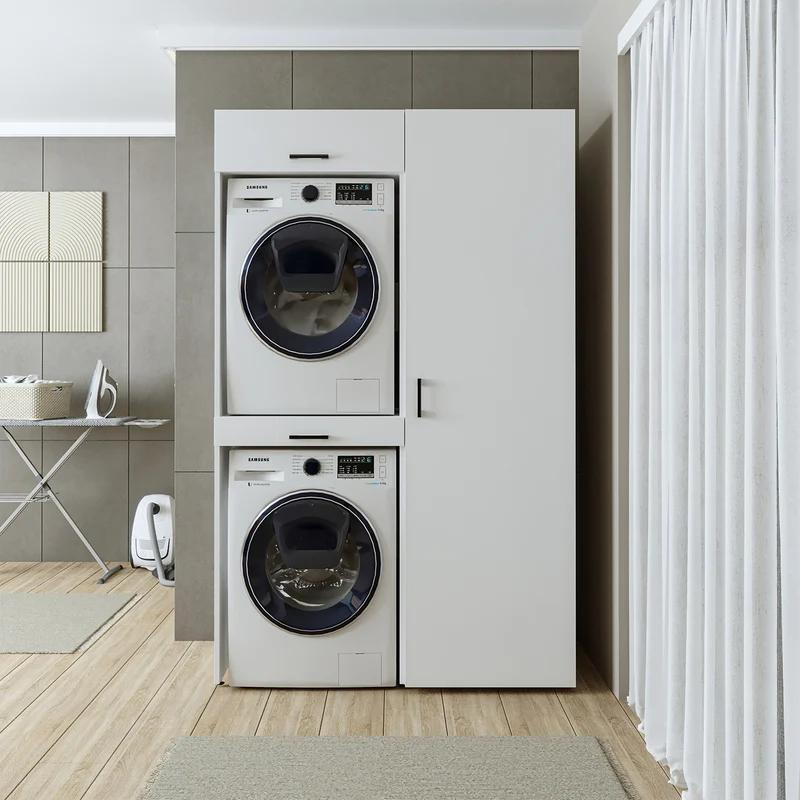 Roomart Waschmaschinenschrank DUO-I, 127 cm, Überbauschrank für Waschmaschine & Trockner, in 3 Farben