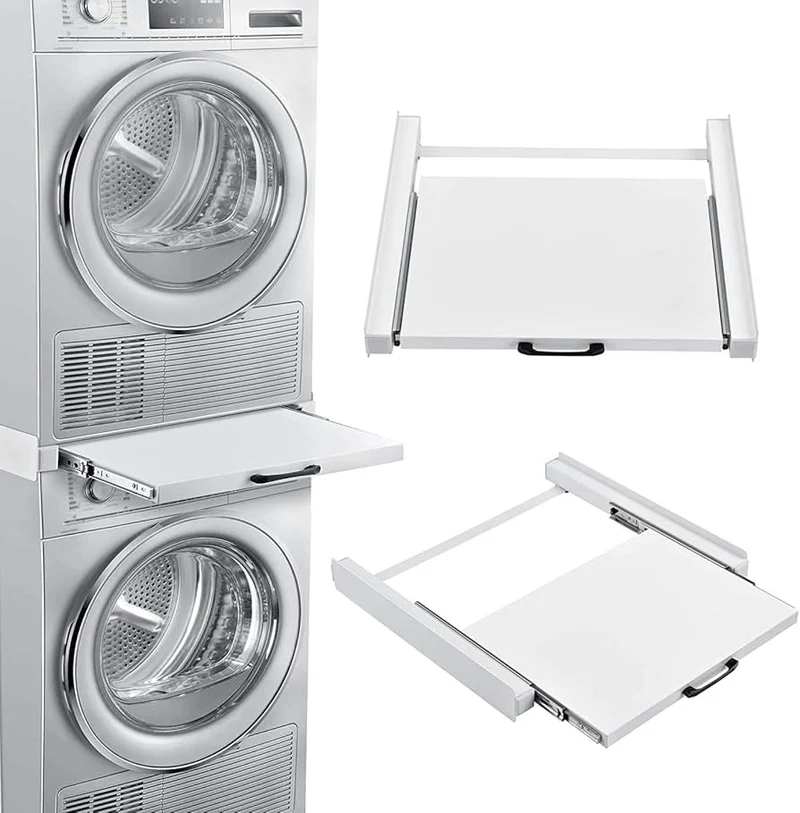 Munari Kit Sovrapposizione Fisso LCL061BI per Lavatrice e Asciugatrice, Acciaio Verniciato, Max 125 kg, Bianco