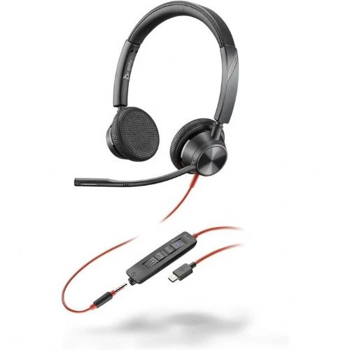 Adattatore HP Poly Blackwire 3325M USB-C + jack da 3.5 mm + USB-C/A, MS, nero