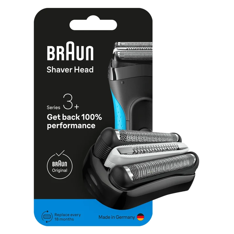 Braun Testina di Ricambio Series 3 32B per Rasoio Elettrico, Compatibile Series 3+ e ProSkin, Nero