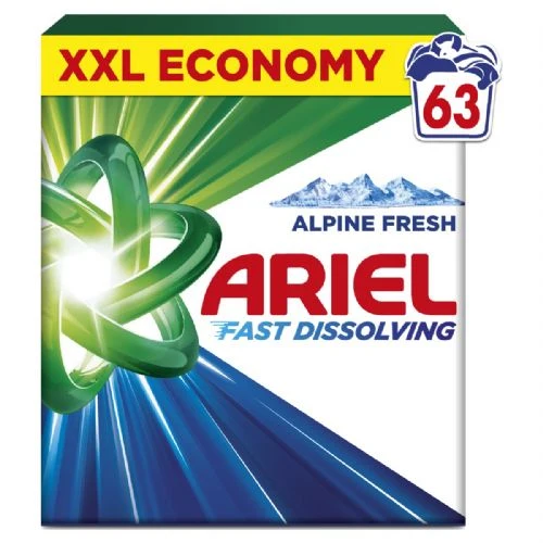 Detersivo per bucato Ariel Mountain Spring, 63 lavaggi / 3.46 kg