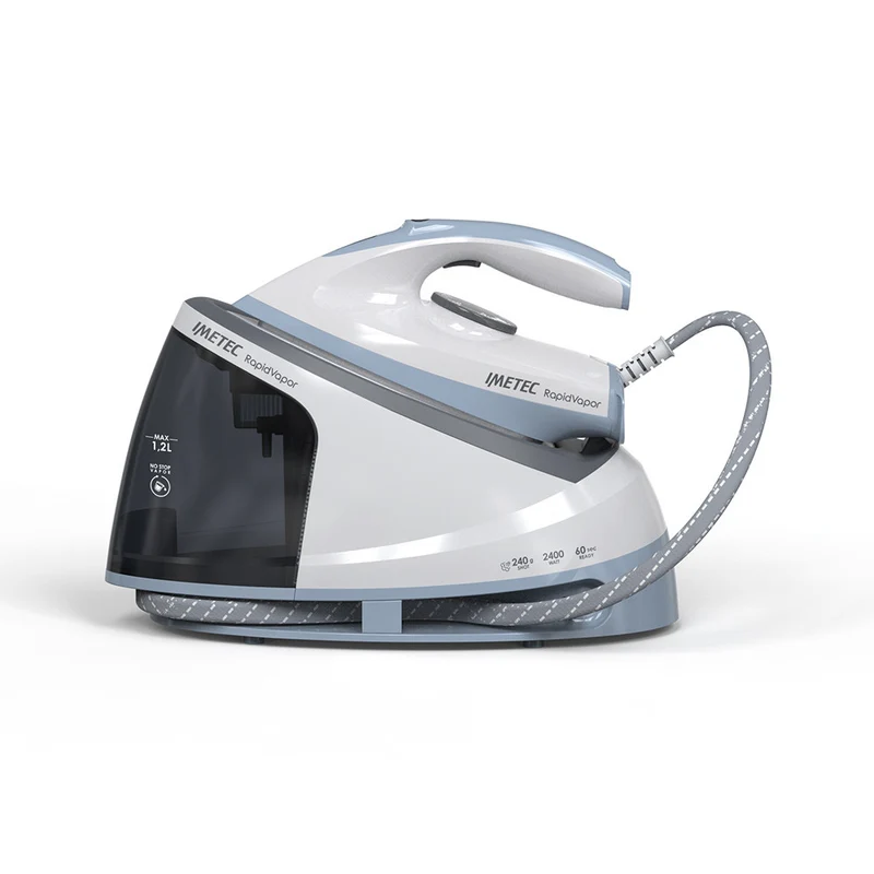 Imetec Rapidvapor 9033 Generatore di Vapore 2400W 5 Bar Piastra Fluid Ceramic Blu Grigio