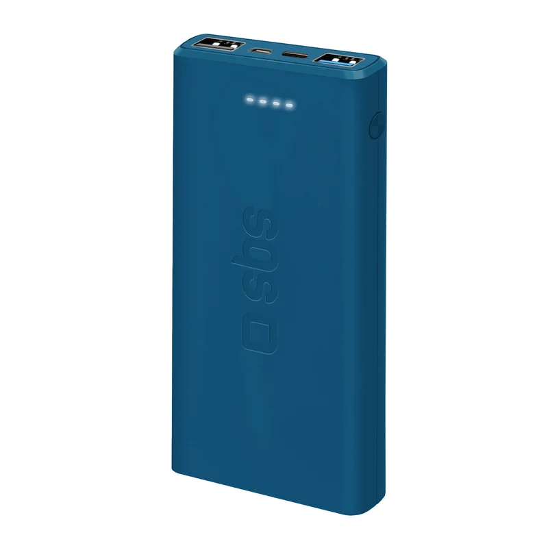 SBS Powerbank 10000mAh Ciano TTBB10000FASTA Ricarica Rapida 2 Dispositivi