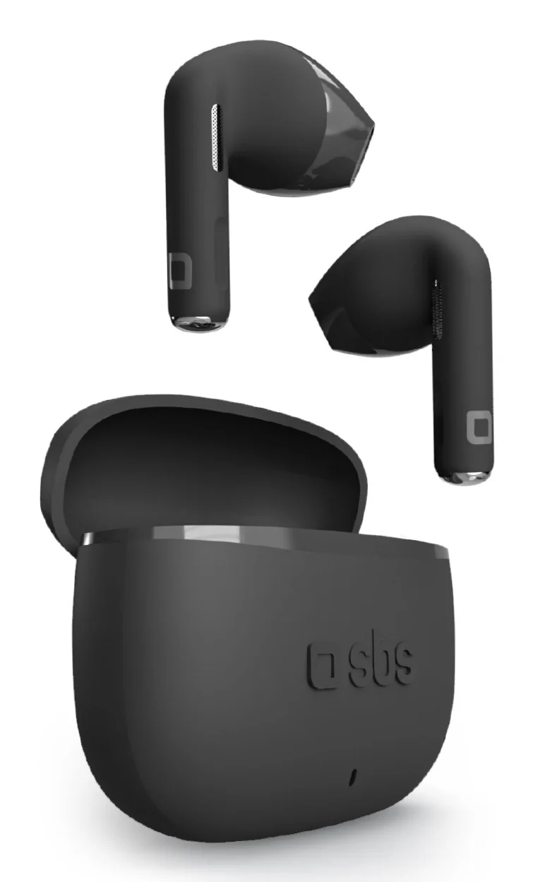 SBS Auricolari True Wireless Bluetooth Nero con Microfono Touch per Musica e Chiamate