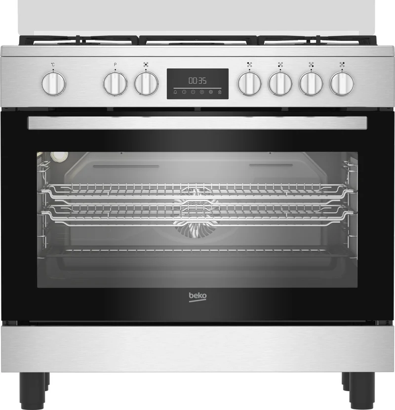 Beko Cucina BGM11226EX 90x60 cm Piano Cottura Gas 5 Fuochi Forno Elettrico Multifunzione 111L Classe A+ Inox