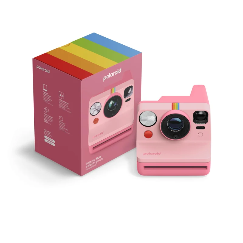 Polaroid Now Gen 3 Fotocamera Istantanea I-Type Rosa - Autofocus Doppia Lente, Flash, USB-C