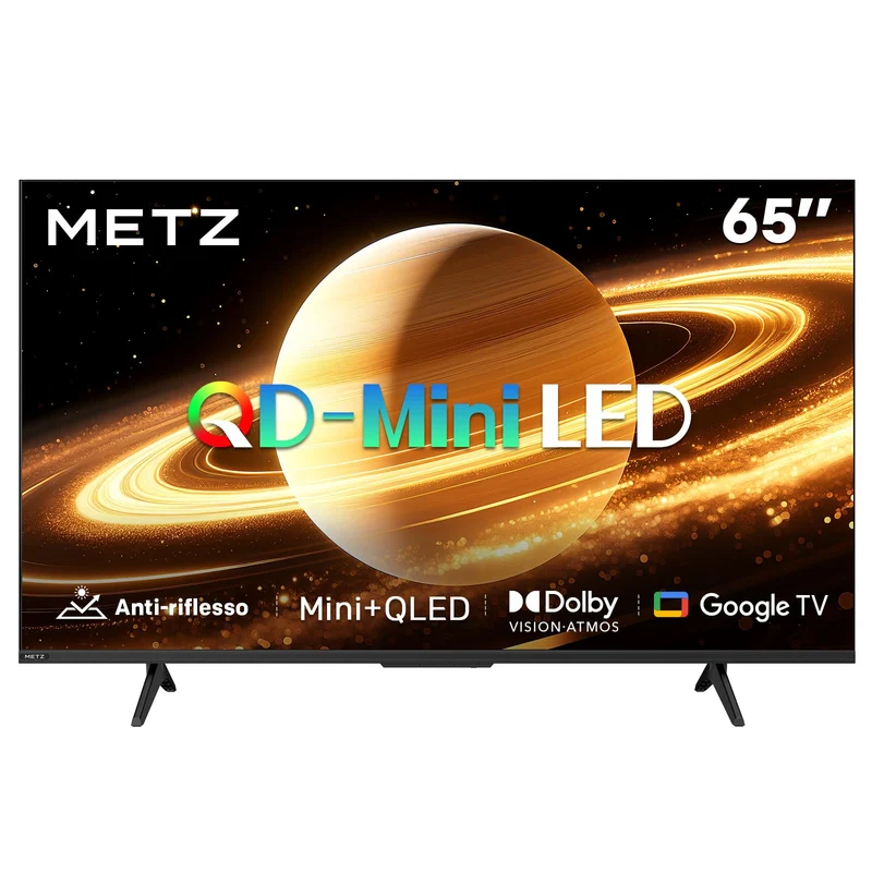 Metz Smart TV 65MNH7000Z 65 Pollici QD-MiniLED 4K UHD Google TV Dolby Vision HDR10+ MEMC DVB-T2