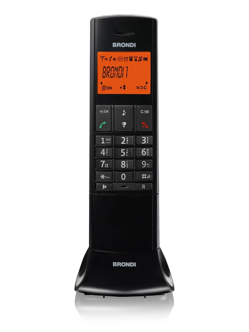 Brondi Lemure Telefono DECT Cordless Nero con Segreteria e Identificatore Chiamate