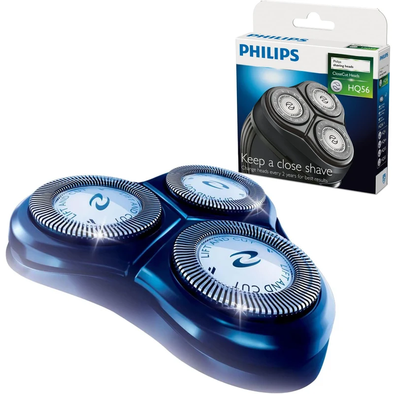 Philips HQ56/50 Testine di Ricambio per Rasoio Elettrico - 3 Pezzi, Compatibili Serie HQ e HS