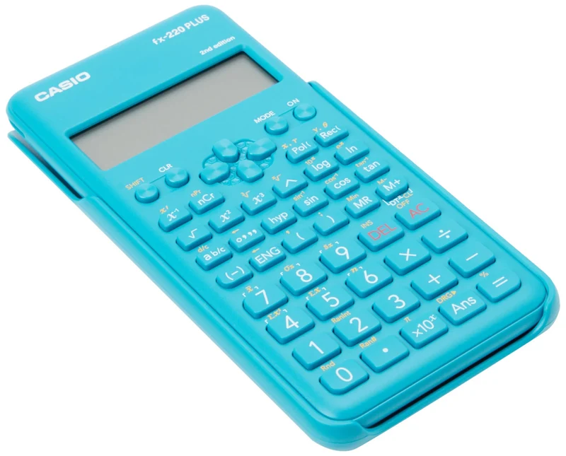 Casio Fx-220Plus-2 Calcolatrice Scientifica Azzurra 181 Funzioni Display LCD 2 Righe