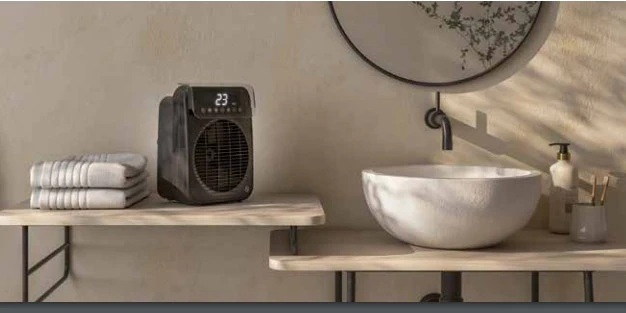 Olimpia Splendid Riscaldatore Elettrico 2000W Ventilatore Nero Timer Telecomando 60m³