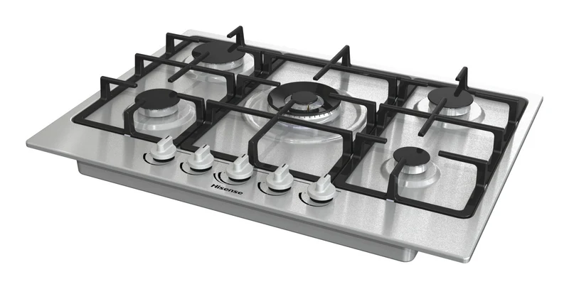 Hisense GM773XF Piano Cottura Gas 5 Fornelli 71 cm Acciaio Inox da Incasso