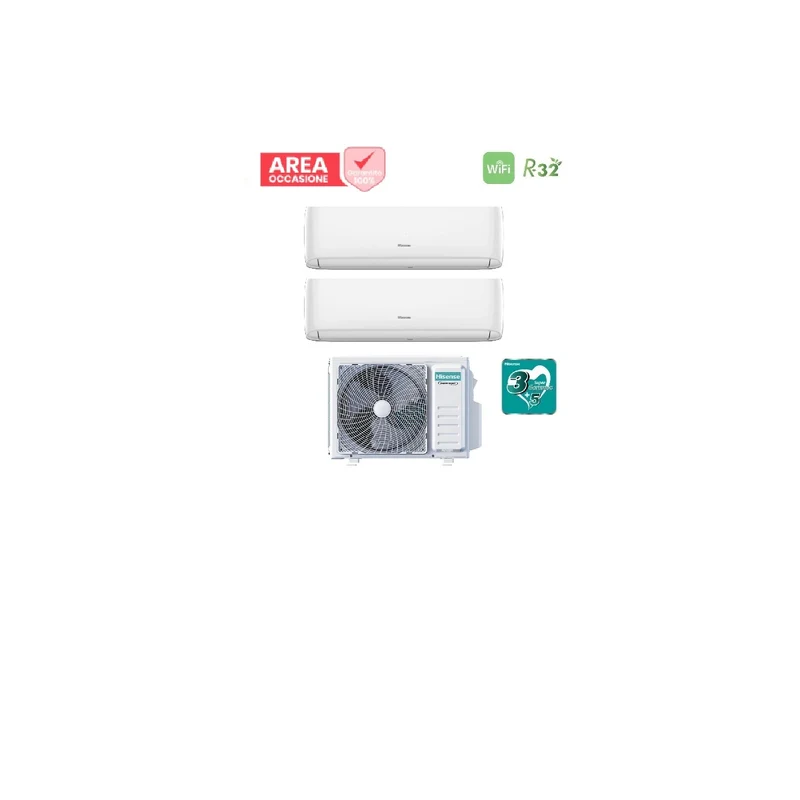 AREA OCCASIONI 2726 Condizionatore Dual Split Hisense Hi-Comfort 9+9 con 2AMW42U4RGC R-32 Wi-Fi Integrato