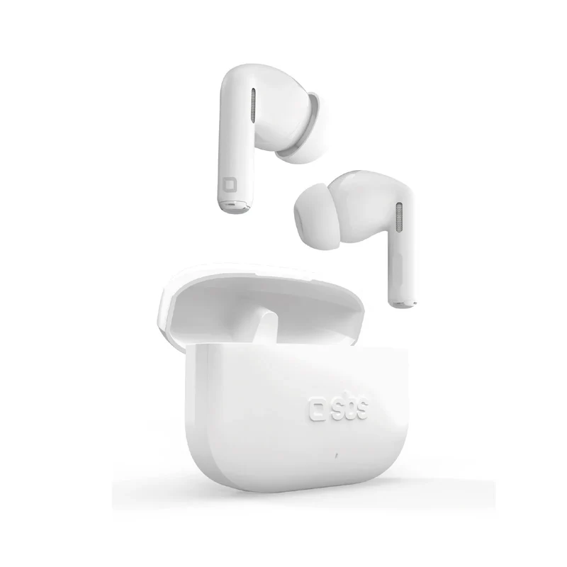 SBS Auricolari TWS In-Ear Spike Twin TETWSSPIKEW Auto-Pairing 16h Bianchi