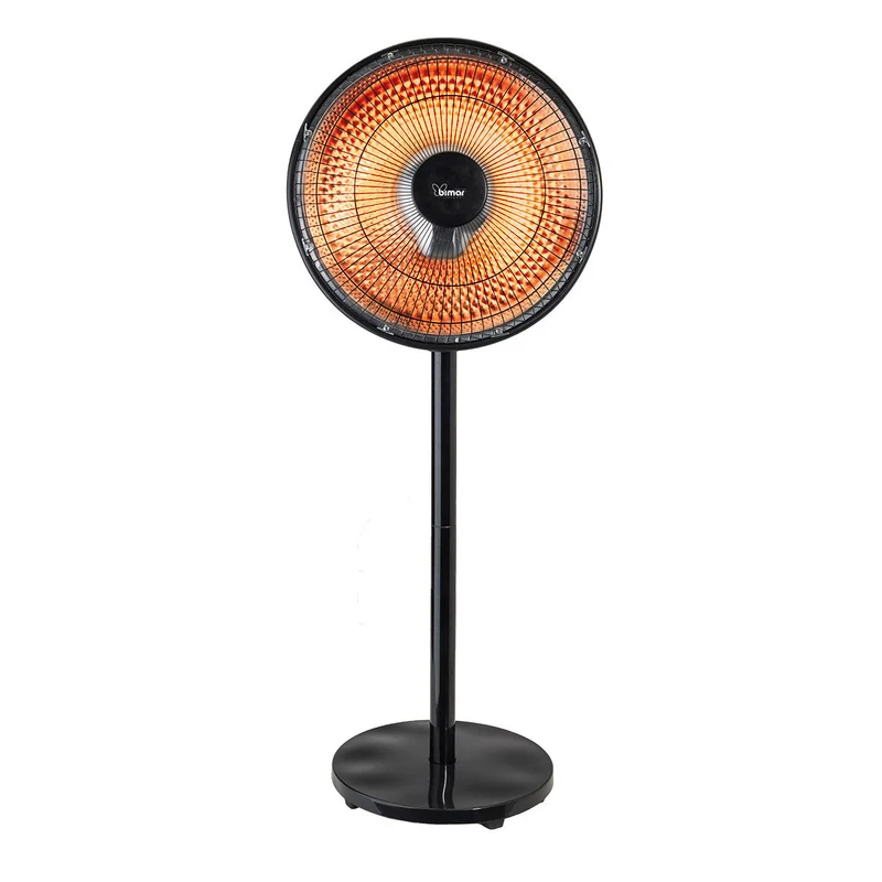Bimar HR320 Stufa Radiante a Parabola a Infrarossi 1000W, Piantana Regolabile, Oscillazione Automatica, Nero