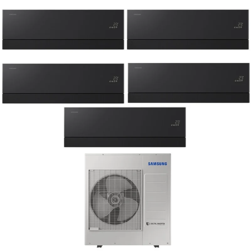 Condizionatore Penta Split Samsung WindFree Première Black 7+7+7+7+12 con AJ100TXJ5KG R-32 Wi-Fi Integrato