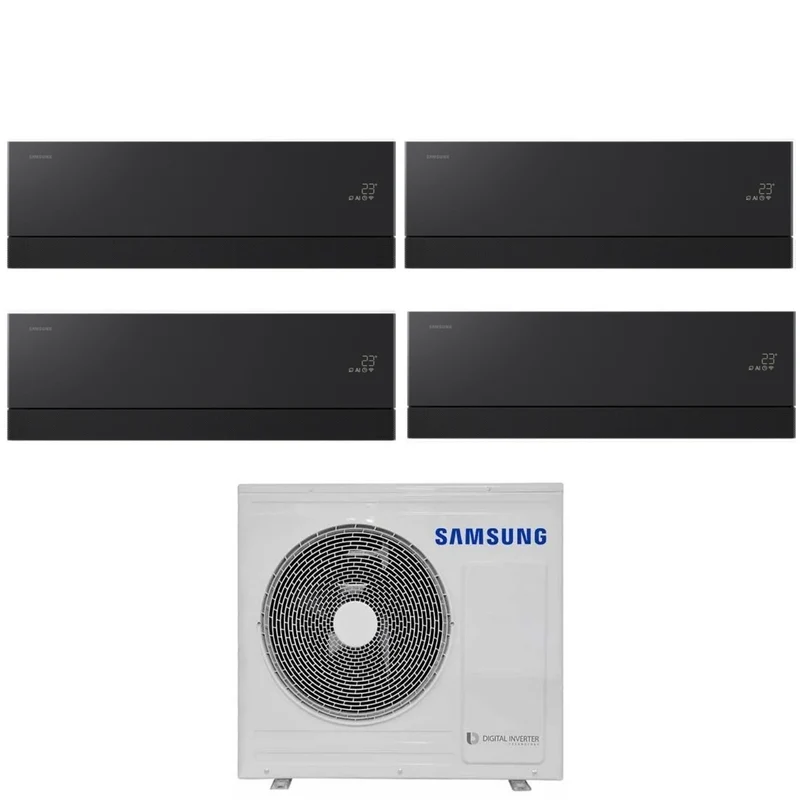 Condizionatore Quadri Split Samsung WindFree Première Black 7+9+12+12 con AJ080TXJ4KG R-32 Wi-Fi Integrato