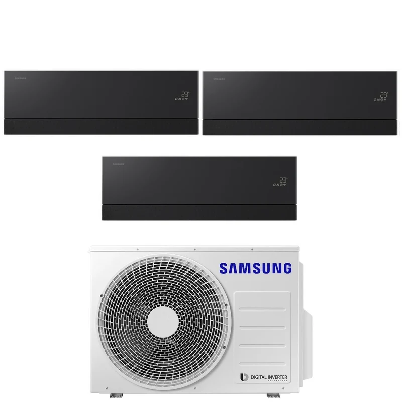 Condizionatore Trial Split Samsung WindFree Première Black 9+9+9 con AJ068TXJ3KG R-32 Wi-Fi Integrato