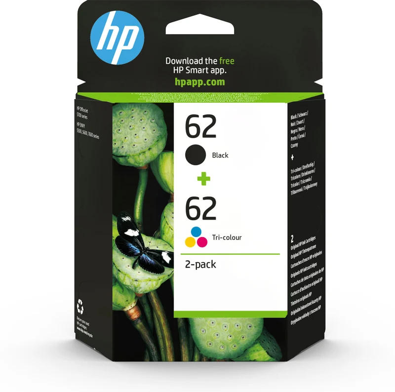 HP Cartucce Inchiostro 62 Originali Alta Capacità Nero e Colore Confezione da 2