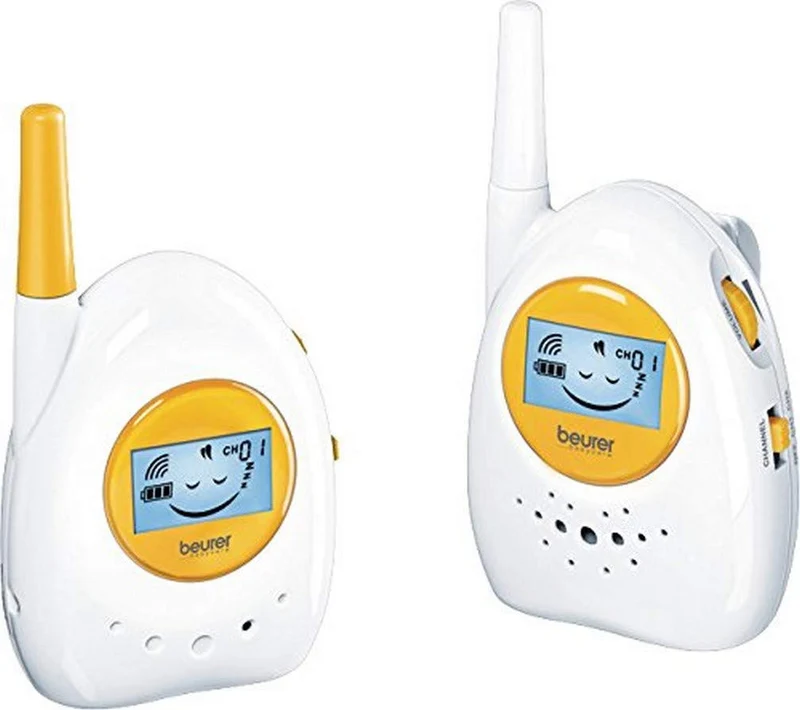Beurer Baby Monitor BY84 Analogico Bianco/Giallo Portata 800 metri 16 Suoni