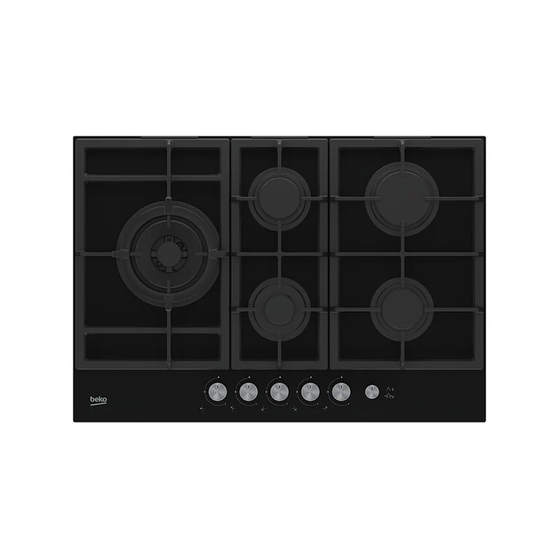 Piano Cottura Gas 75cm 4f+Wok Ghisa E Cristallo