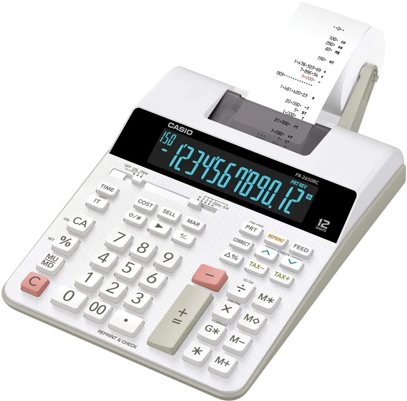 Casio FR-2650RC Calcolatrice scrivente 12 cifre 2 linee LCD retroilluminato bianco