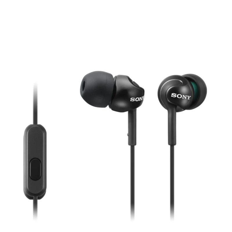 Sony MDR-EX110AP Auricolari In-ear Cablati Nero con Microfono per Musica e Chiamate